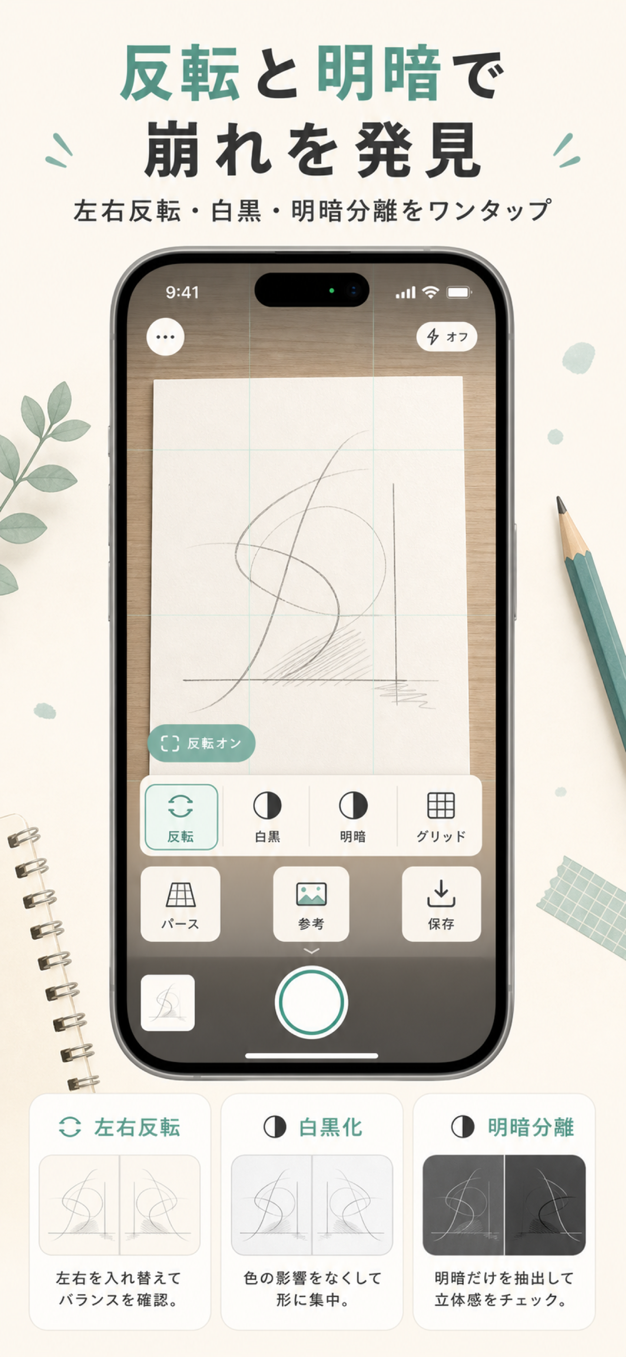 Flip and monochrome check screen